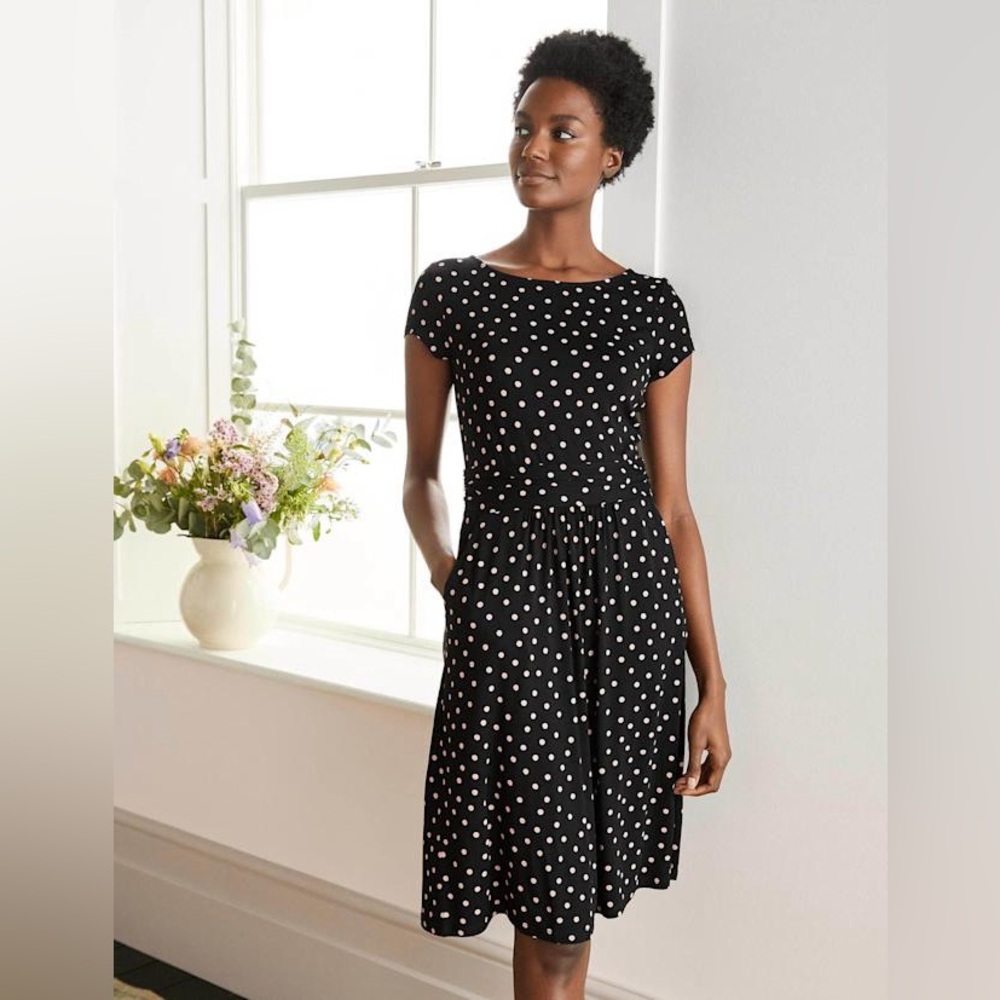 Black and Pink Polka Dot Dress